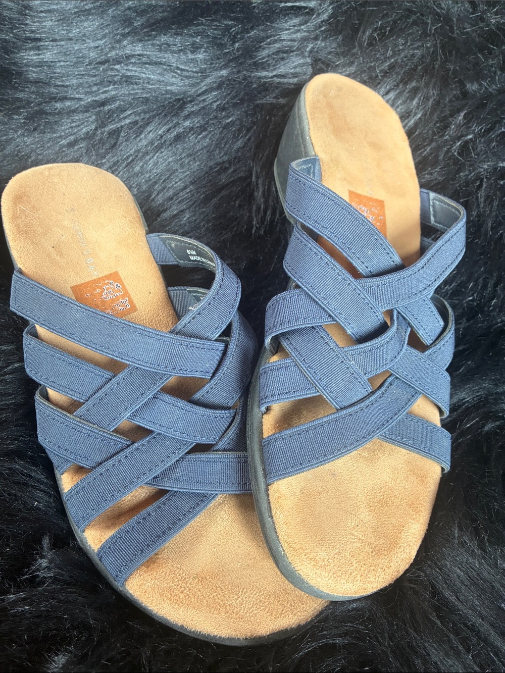 Comfort Slip-On Women’s Sandals in Navy‎ Blue